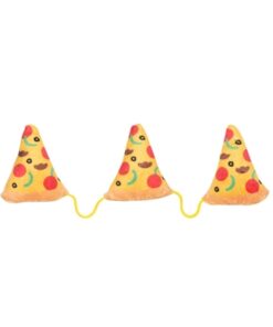 3 Pizzastukken Aan Touw Met Catnip Pluche 15X6 Cm