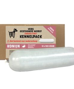 Gestoomd Vers Vlees Worst Kennelpack Konijn Graan En Glutenvrij 10X900 Gr