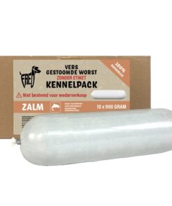 Gestoomd Vers Vlees Worst Kennelpack Zalm Graan En Glutenvrij 10X900 Gr
