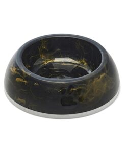 Voerbak Delice 1 Marble Zwart / Goud 16,5X16,5X5 Cm 300 Ml