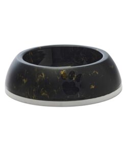 Voerbak Delice 3 Marble Zwart / Goud 26X26X8 Cm 1,2 Ltr