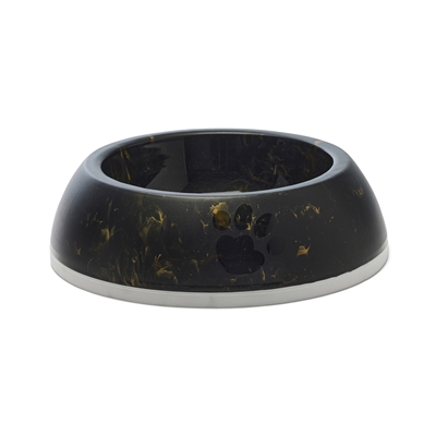 Voerbak Delice 3 Marble Zwart / Goud 26X26X8 Cm 1,2 Ltr