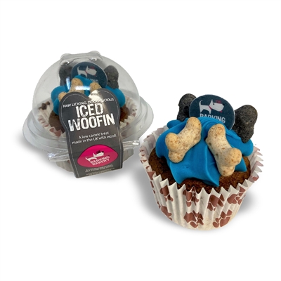 Barking Bakery Carob Woofin Met Blauw Glazuur