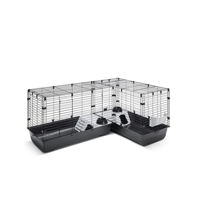 Clubix Corner Knaagdierkooi Zwart 146,5/100X50X63,5 Cm