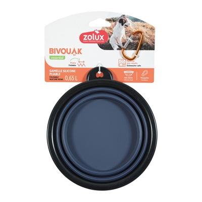 Bvk Voerbak Opvouwbaar Siliconen Blauw 16 Cm 650 Ml