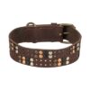 Halsband Hond Rivet Rustic Vetleer Donkerbruin S-M 34-40X3 Cm