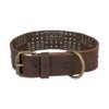 Halsband Hond Rivet Rustic Vetleer Donkerbruin Xl 55-65 Cmx4 Cm