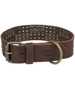 Halsband Hond Rivet Rustic Vetleer Donkerbruin Xl 55-65 Cmx4 Cm