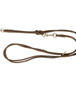 Hondenriem Pure Verstelbaar Rond Gestikt Leer Bruin 200X1 Cm