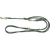 Hondenriem Pure Verstelbaar Rond Gestikt Leer Saliegroen 200X1 Cm