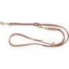 Hondenriem Pure Verstelbaar Rond Gestikt Leer Roze 200X1 Cm