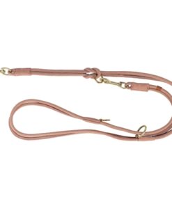 Hondenriem Pure Verstelbaar Rond Gestikt Leer Roze 200X1 Cm