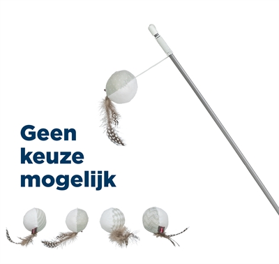 Kattenhengel Bal Met Veren Met Catnip 46 Cm