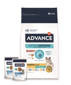 Cat Sterilized Sensitive Salmon + 2 Pouches Codfish 1,5 Kg + 2X85 Gr