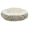 Hondenmand Leo Soft Rond Pluche Creme / Panterprint 50 Cm