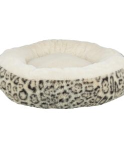 Hondenmand Leo Soft Rond Pluche Creme / Panterprint 50 Cm
