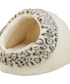 Kattenmand Iglo Leo  Soft Pluche Creme / Panterprint 35X41X26 Cm
