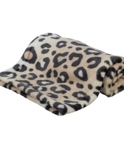 Hondendeken Leo Soft Pluche Creme / Panterprint 70X50 Cm