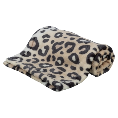Hondendeken Leo Soft Pluche Creme / Panterprint 70X50 Cm