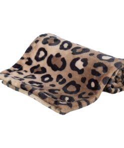 Hondendeken Leo Soft Pluche Bruin / Panterprint 70X50 Cm