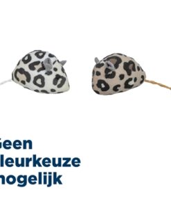 Pluche Muis Panterprint Met Kattenkruid / Catnip Assorti 5 Cm 2 St