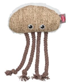Kwal Stof / Pluche Met Kattenkruid / Catnip Beige / Wit 14 Cm