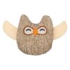 Uil Stof / Pluche Met Kattenkruid / Catnip Beige 8 Cm