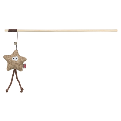 Kattenhengel Ster Hout / Pluche Met Kattenkruid / Catnip 38 Cm