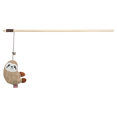 Kattenhengel Luiaard Hout / Pluche Met Kattenkruid / Catnip 38 Cm