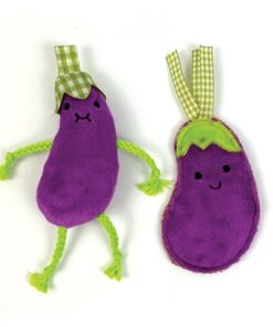 Pet Tabby Patch Aubergines Met Catnip 12 Cm En 15 Cm