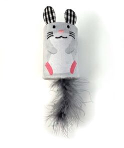 Pet Tabby Patch Muis Ratel En Roller Grijs 18X7X7 Cm