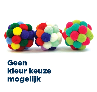 Pet Tabby Patch Pom Pom Bal Assorti 4,5X4,5X4,5 Cm