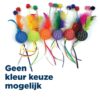 Pet Tabby Patch Glitterbal Met Ratel En Veren 20X4,5X4,5 Cm