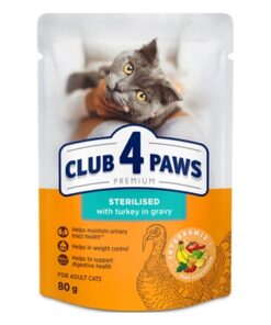 4 Paws Premium Adult Sterilised Pouch Kalkoen In Saus 24X80 Gr
