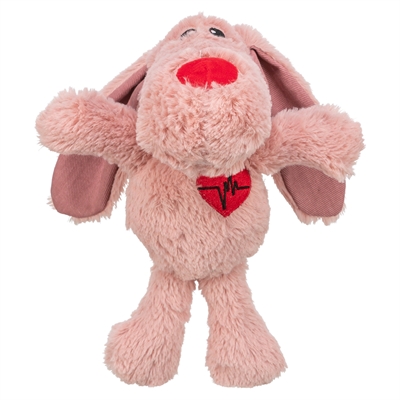 Hond Hart Pluche Roze 28 Cm