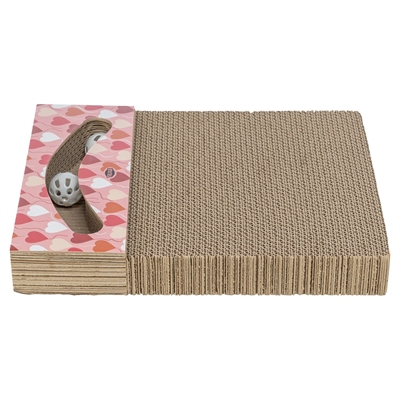 Krabplank Hartjes Met Ballen Rechthoekig Karton Zalm 38X30X5 Cm