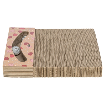 Krabplank Hartjes Met Ballen Rechthoekig Karton Abrikoos 38X30X5 Cm