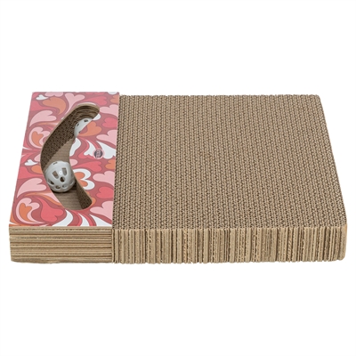 Krabplank Hartjes Met Ballen Rechthoekig Karton Rood 38X30X5 Cm