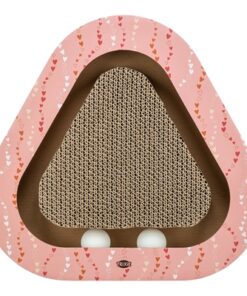 Krabplank Hartjes Met Ballen Driehoekig Karton Zalm 36X36X5 Cm