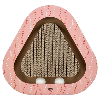 Krabplank Hartjes Met Ballen Driehoekig Karton Zalm 36X36X5 Cm