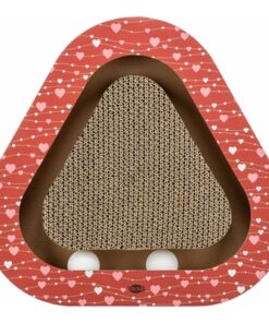 Krabplank Hartjes Met Ballen Driehoekig Karton Rood 36X36X5 Cm