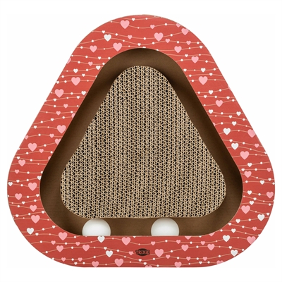Krabplank Hartjes Met Ballen Driehoekig Karton Rood 36X36X5 Cm