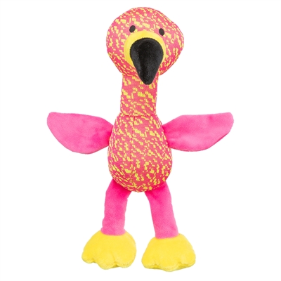 Flamingo Stof Roze / Geel 32X12X11 Cm