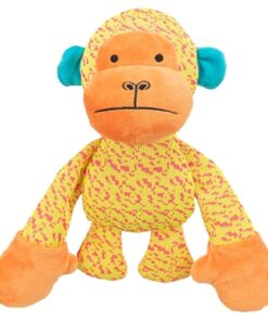 Aap Stof Geel / Oranje 27X26X10,5 Cm