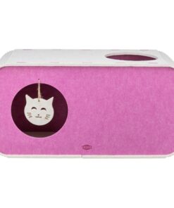 Speelbox Merle Vierkant Vilt Zand / Roze 58X27X29 Cm