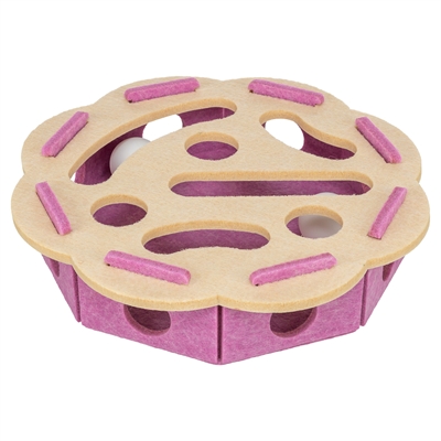 Hole'n'roll Bloem Vilt Roze / Beige 30X30X7,5 Cm