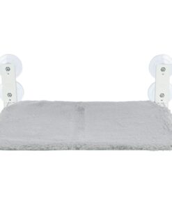 Hangmat Voor Aan Raam Opvouwbaar Pluche / Mesh Wit / Grijs 58X34 Cm
