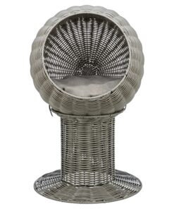 Kattenmand Amalia Rond Polyrattan Grijs 42X42X70 Cm