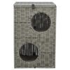Kattenmand Amalia Hoekig Polyrattan Grijs 37X35X57 Cm