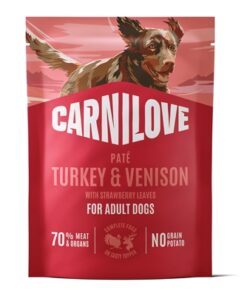 Pouch Turkey / Venison / Strawberry Leaves 12X300 Gr
